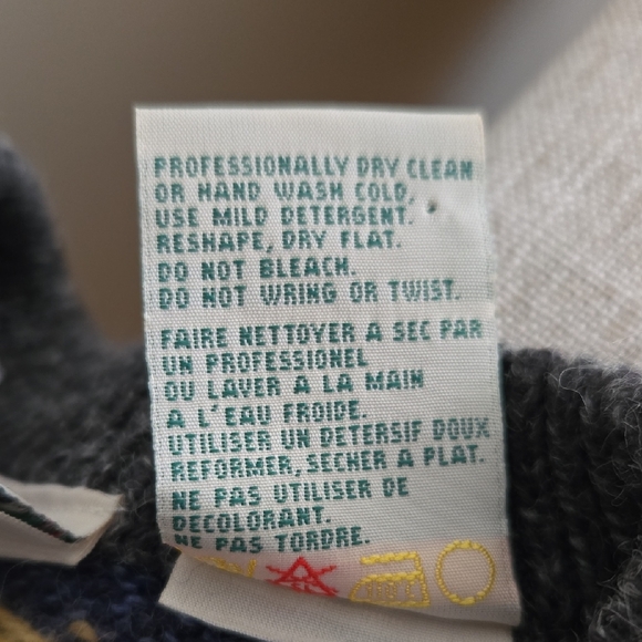 Vintage Women's Multicolor Wool Cotton Patterned Sweater Cottagecore Warm size M - Picture 13 of 14